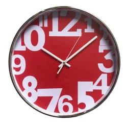 Orologio da parete Marte fondo rosso 30x4 cm