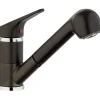 Paini miscelatore lavello canna bassa doccetta estraibile Dream granito scuro