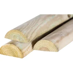 Palo mezzo tondo in legno traverso 3,5 x 7 x H 250 cm