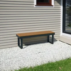 Panca da giardino Lipson in legno 120x35x40 cm