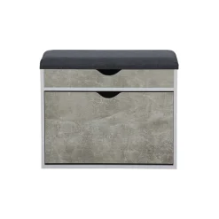Panca scarpiera doppia profondità 1 anta 1 cassetto truciolare 60x30x50cm grigio