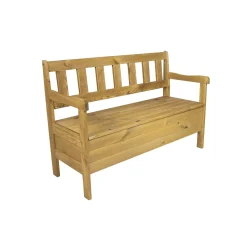 Panchina con contenitore in legno di pino 120x50x81,5 cm