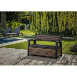 Panchina contenitore da esterno Keter finitura Walnut 227 l