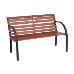 Panchina in ferro e hardwood 122x67x72 cm 2 posti