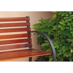Panchina in ferro e hardwood 122x67x72 cm 2 posti