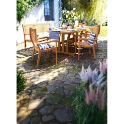 Panchina in legno di eucalipto Chelsea 89,5x158x61 cm 3 posti