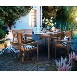 Panchina in legno di eucalipto Chelsea 89,5x158x61 cm 3 posti