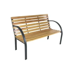 Panchina in legno e acciaio 120x62x82 cm