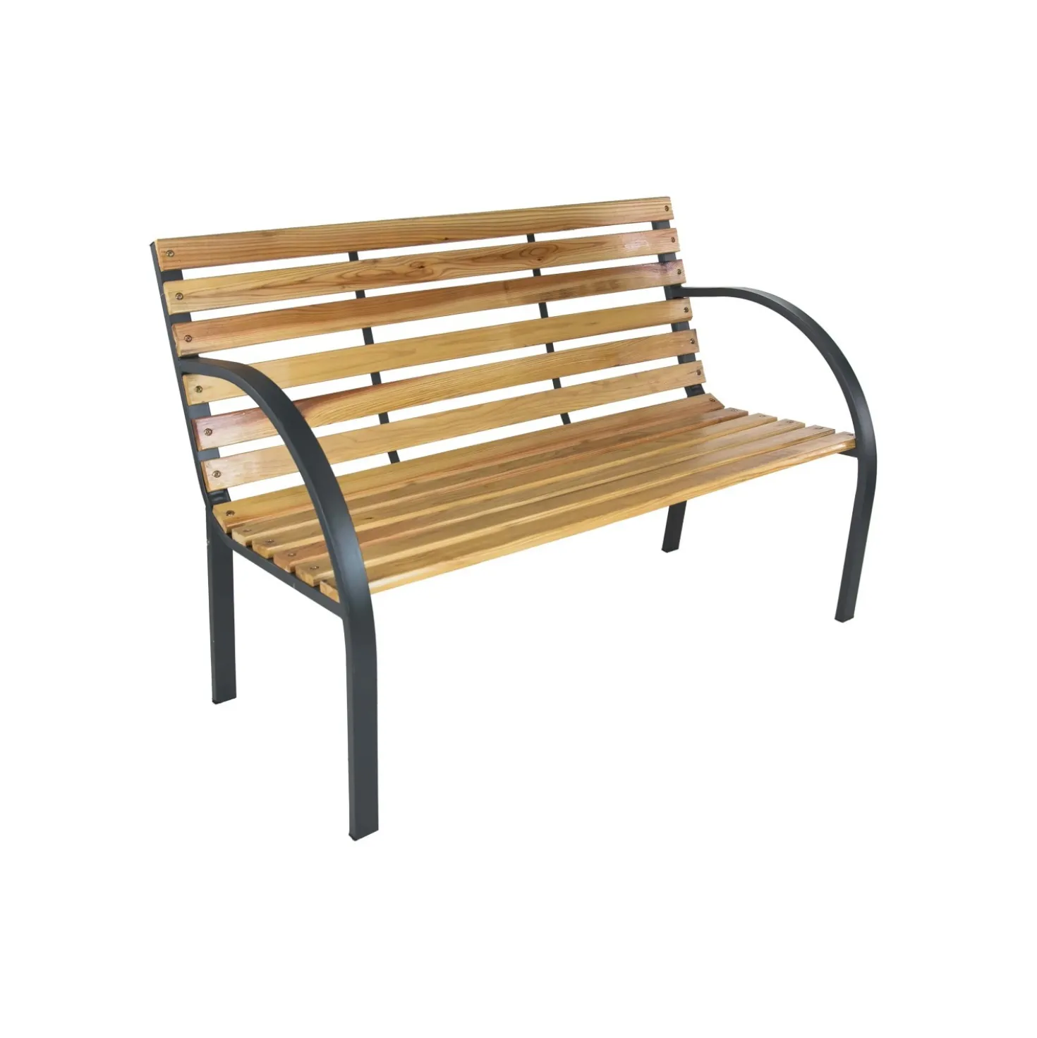 Panchina in legno e acciaio 120x62x82 cm