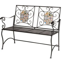 Panchina in metallo Mosaico FLOWER 116x56x90 cm 2 posti