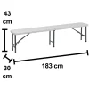 Panchina in plastica set birreria 183x28x43 cm