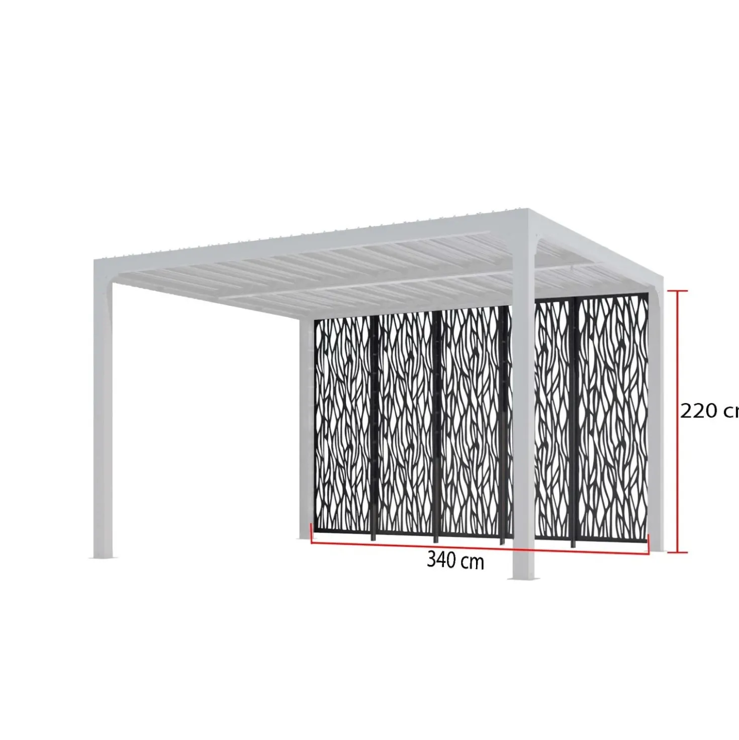 Pannelli Moucharabieh per pergola 3630 in acciaio 4 pz. 360 cm