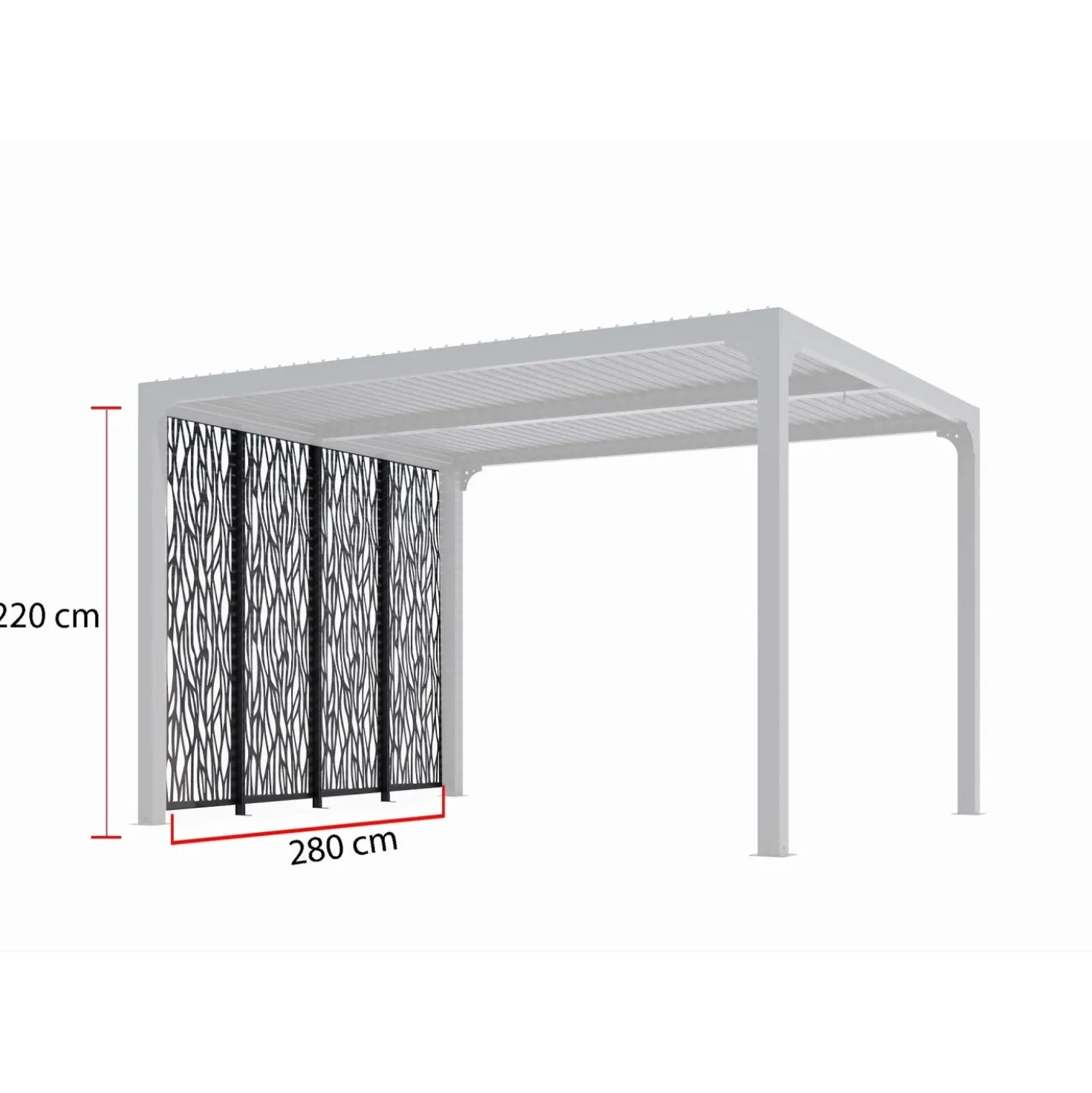 Pannelli Moucharabieh per pergola 3630 in acciaio 3 pz. 300 cm