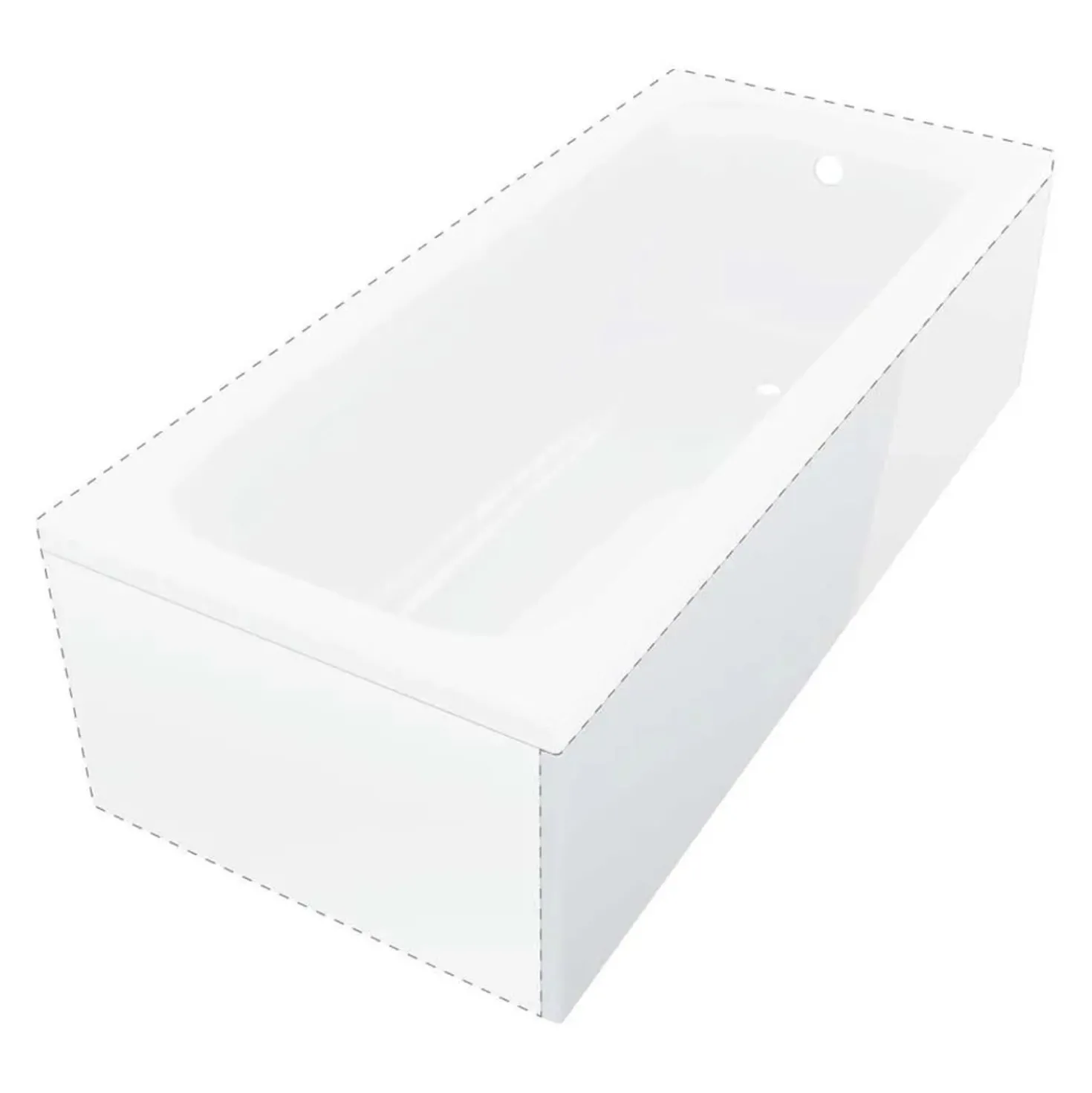 Pannello acrilico per vasca Cabaiguán 170 cm lato lungo bianco