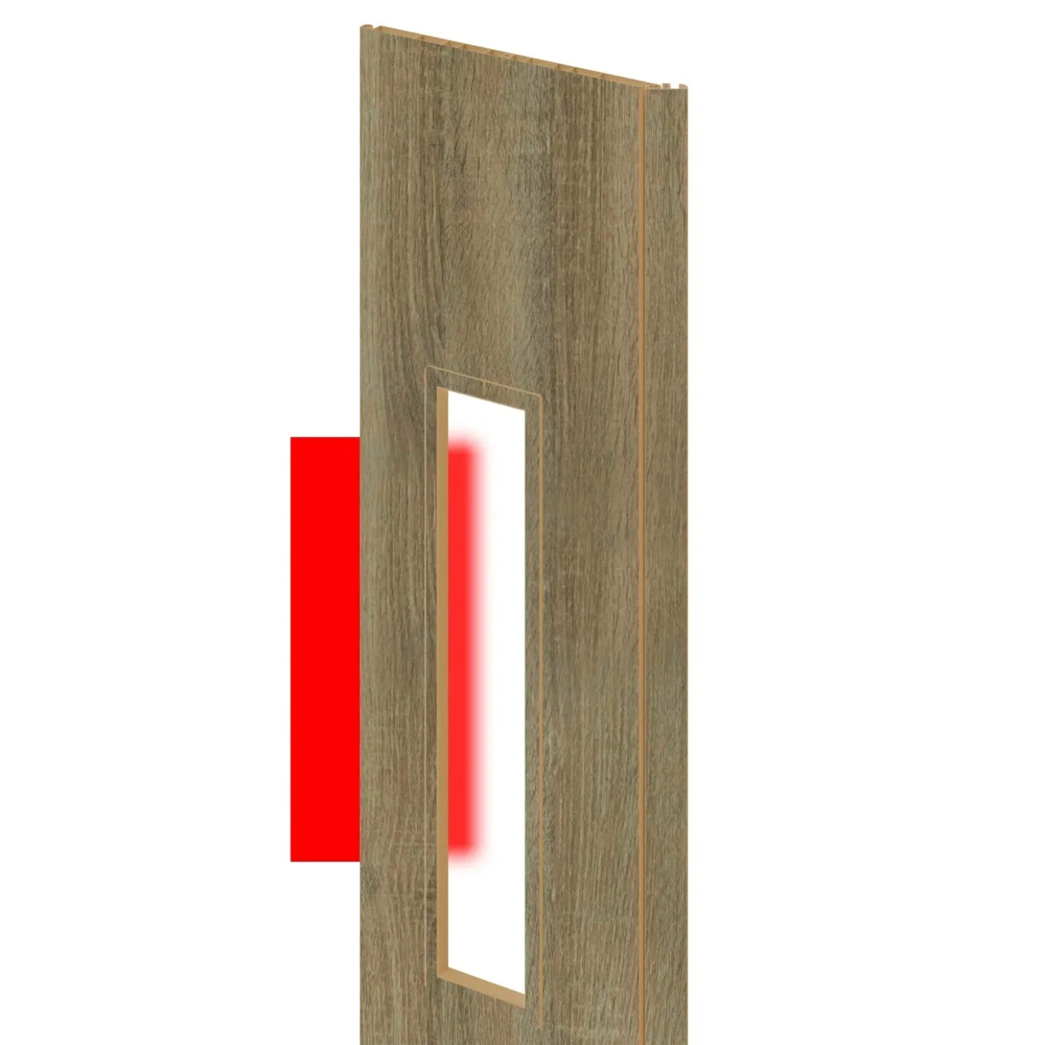 Pannello aggiuntivo porta Maya vetrata stampa 3D Rovere Cognac Scuro + 17,5 cm