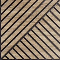 Pannello decorativo Hoogapanel Aurora obliquo doppio rovere 58x58 cm Sp. 1,1 cm