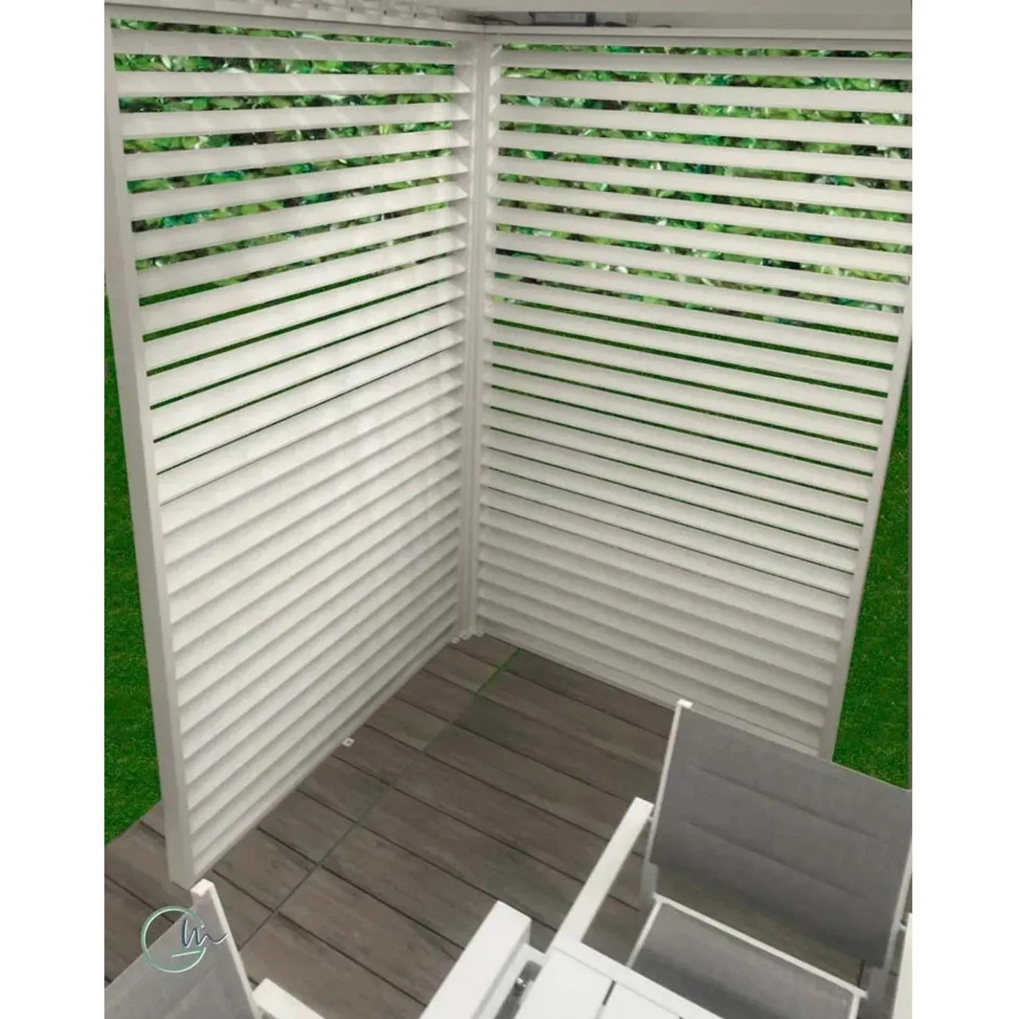 Pannello fisso Calicantus Blind per pergola bianco 4 m