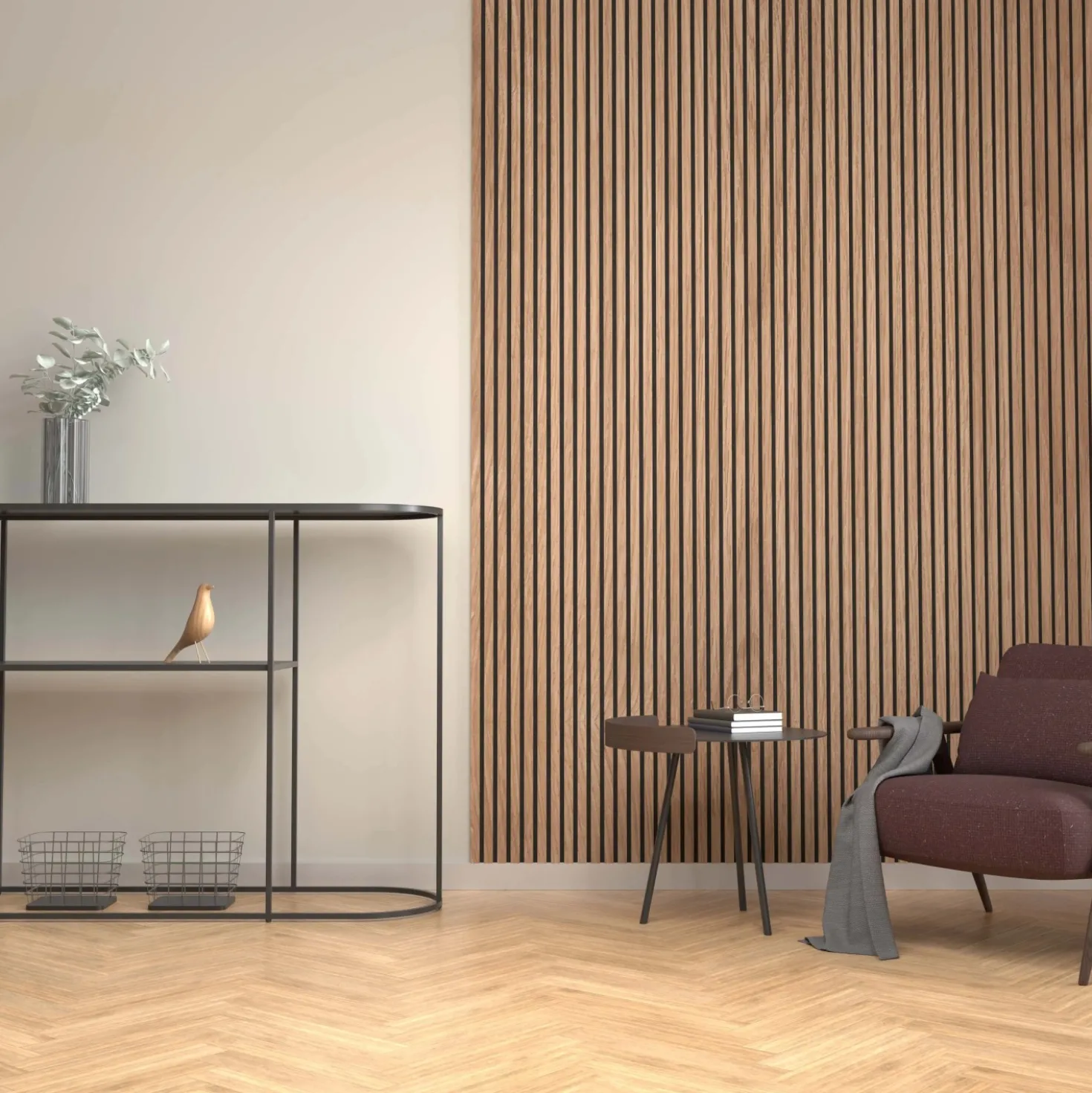 Pannello fonoassorbente decorativo ACU-line rovere sc. 260x60 cm Sp. 17 mm