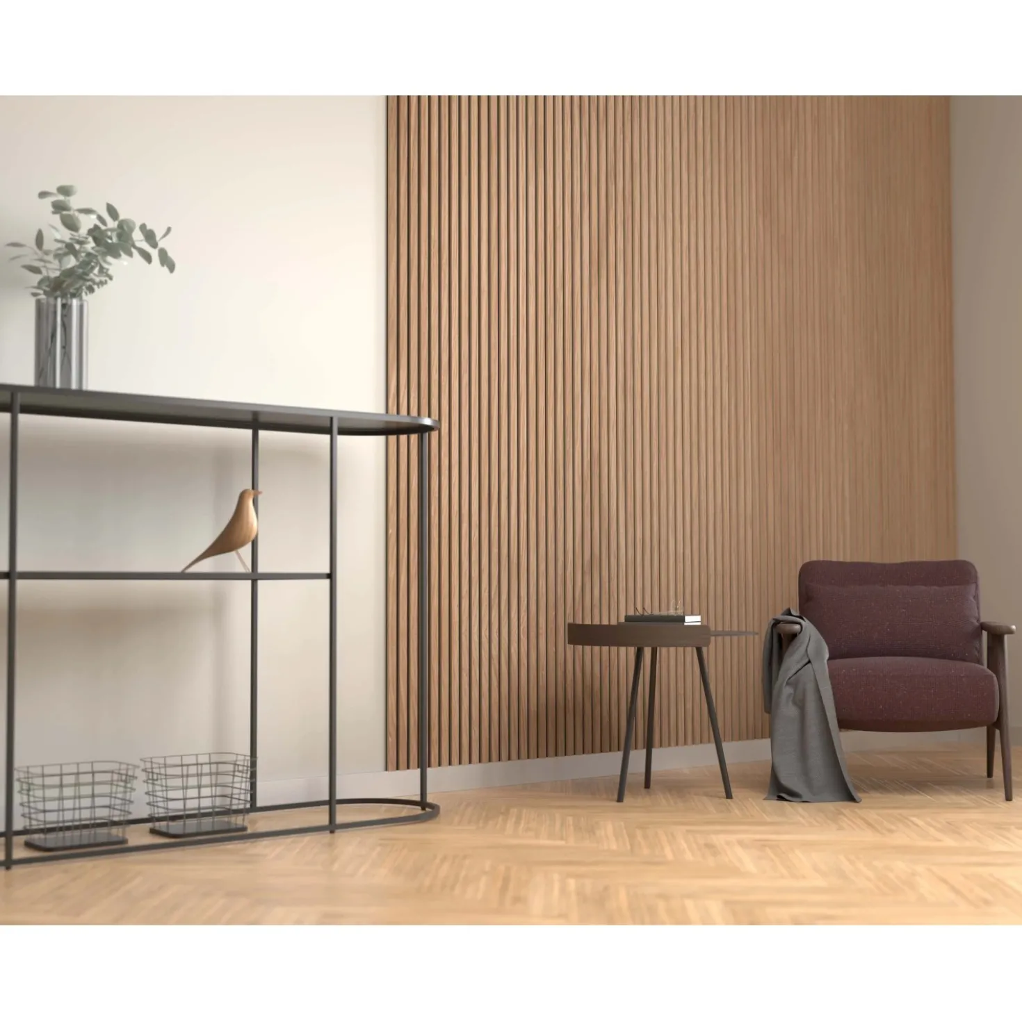 Pannello fonoassorbente decorativo ACU-line rovere sc. 260x60 cm Sp. 17 mm