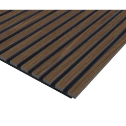 Pannello fonoassorbente decorativo noce scuro grezzo 240x57,2 cm Sp. 19 mm