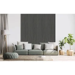 Pannello fonoassorbente decorativo rovere grigio grezzo 240x57,2 cm Sp. 19 mm