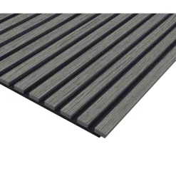 Pannello fonoassorbente decorativo rovere grigio grezzo 240x57,2 cm Sp. 19 mm