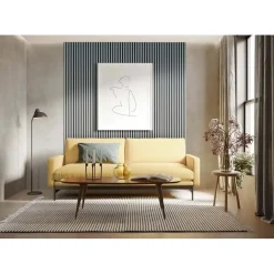 Pannello fonoassorbente decorativo Sandgrau grigio 240x30 cm Sp. 19 mm