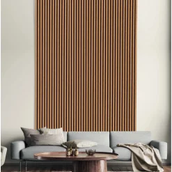 Pannello fonoassorbente decorativo rovere chiaro grezzo 240x57,2 cm Sp. 19 mm