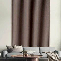 Pannello fonoassorbente decorativo noce 240x57,25 cm Sp. 19 mm