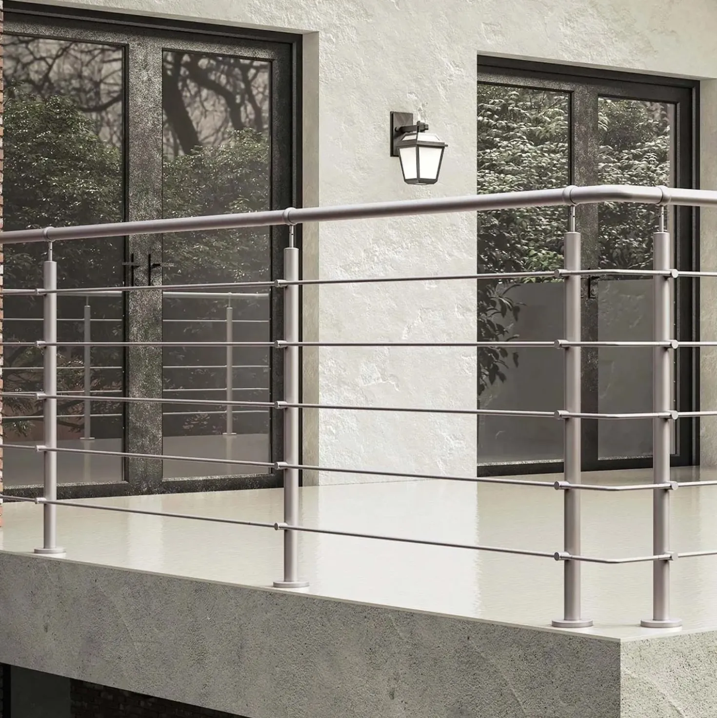 Parapetto in acciaio inox satinato in kit Modulo A1