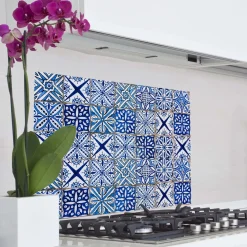 Paraschizzi cucina adesivo Blue Azulejos 47x65 cm