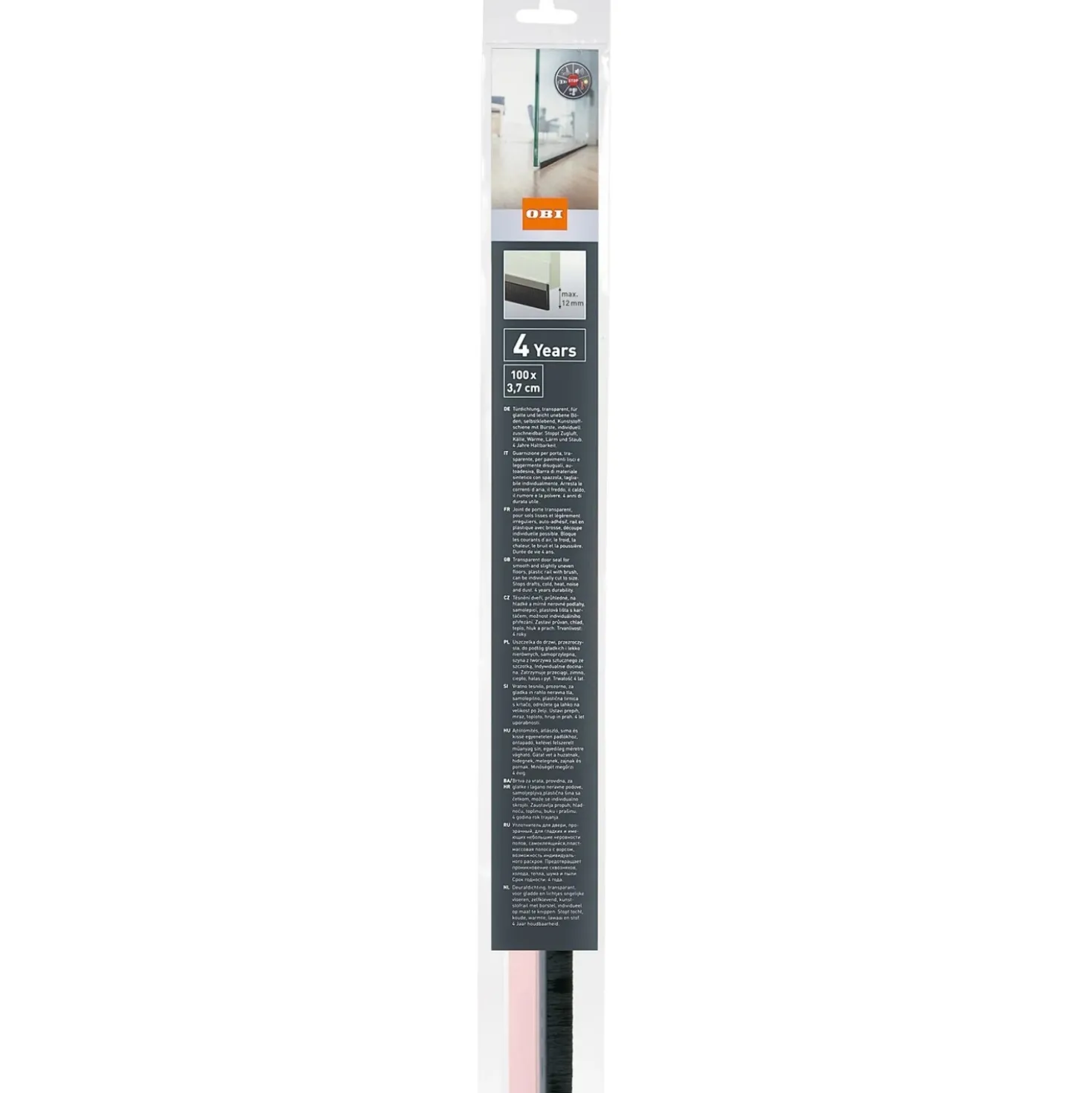 Paraspifferi sottoporta Standard 12 mm trasparente