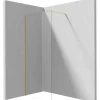 Parete doccia a scomparsa Idrostile 700x1950 mm oro spazzolato