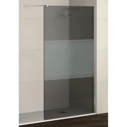 Parete doccia Walk in Kalt 160 cm argento/lastra fumè decoro 3
