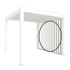 Parete laterale per Pergola Biohort a lamelle bianco 192x234 cm