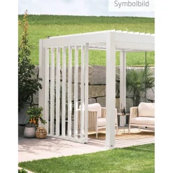 Parete laterale per Pergola Biohort a lamelle bianco 192x234 cm