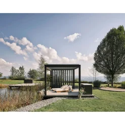 Parete laterale per Pergola Biohort a lamelle grigio scuro met 245x234 cm
