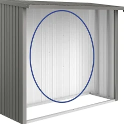 Parete posteriore per legnaia Biohort WoodStock 230 grigio quarzo metallizzato