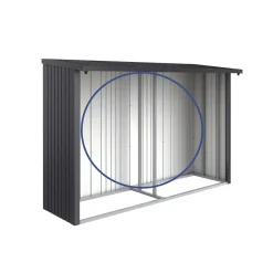 Parete posteriore per legnaia Biohort Woodstock 300 grigio scuro metallizzato