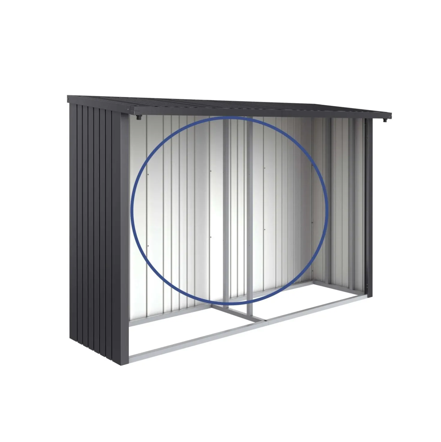 Parete posteriore per legnaia Biohort Woodstock 300 grigio scuro metallizzato