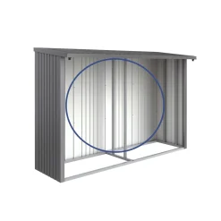 Parete posteriore per legnaia Biohort Woodstock 300 grigio quarzo metallizzato