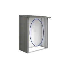 Parete posteriore per legnaia Biohort WoodStock 150 grigio quarzo metallizzato