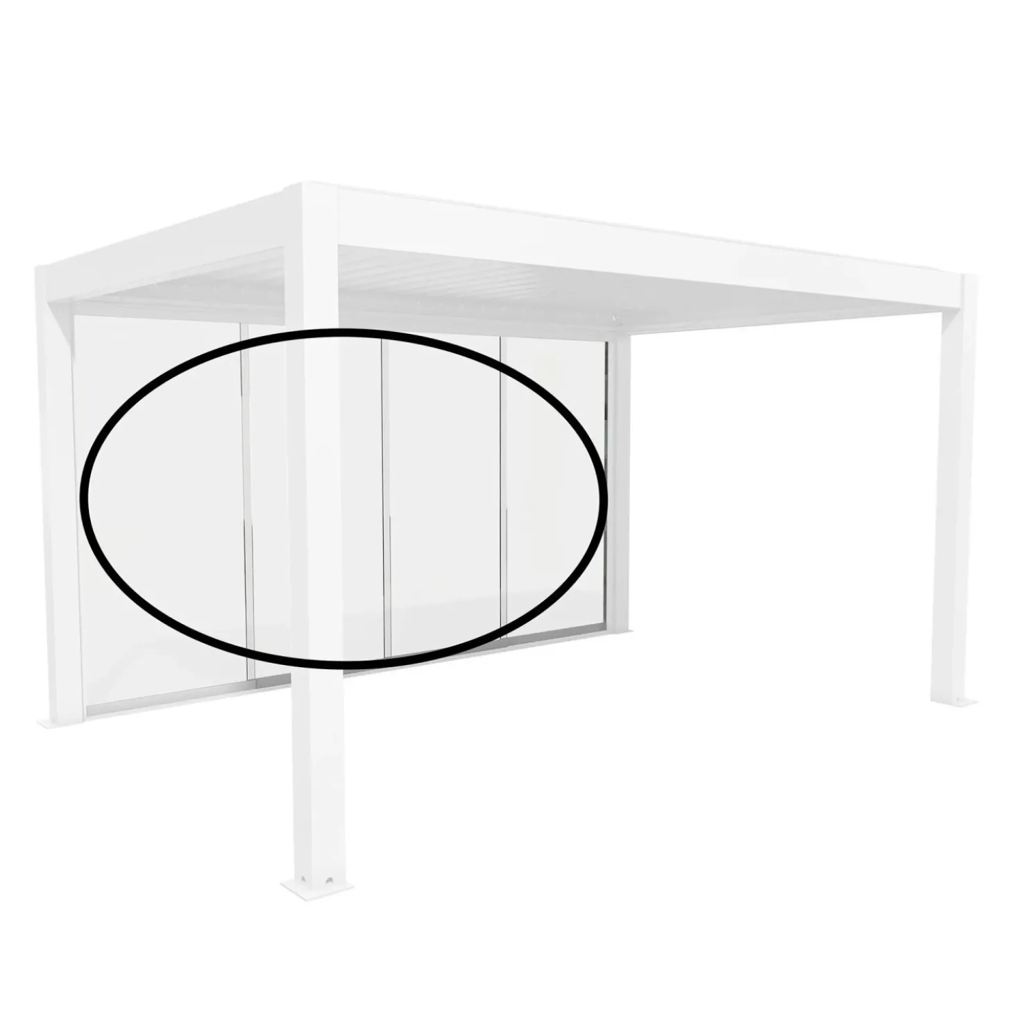 Parete scorrevole per pergola in vetro Biohort vetro trasparente 4,5 m bianco