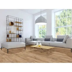 Pavimento SPC Felica marrone grigio sp 5 mm 121,9x17,8 cm