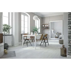 Pavimento SPC Light New Avigno rovere bianco Sp. 4,5 mm 123x19 cm