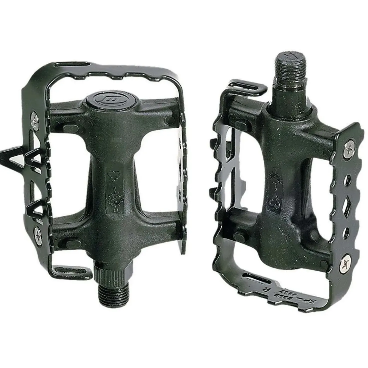 Pedali per ciclo corsa e mtb in metallo nero antiscivolo