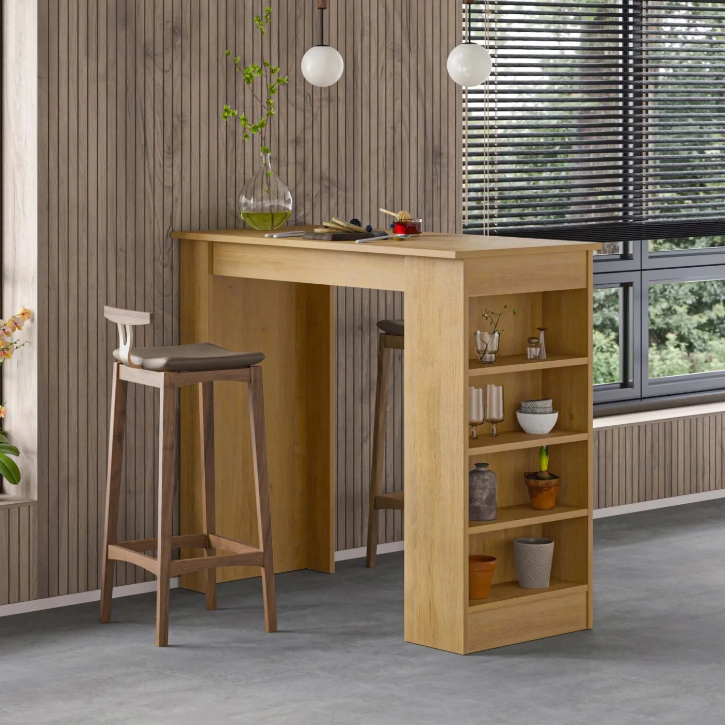 Penisola Swallow con piano e struttura rovere 117x54x102 cm