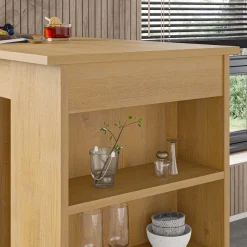 Penisola Swallow con piano e struttura rovere 117x54x102 cm
