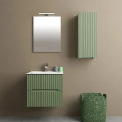 Pensile bagno con 1 anta Zeus 81x34 cm apertura destra verde reseda opaco