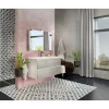 Pensile bagno Cube rovere grigio con lavabo e specchio 100 cm